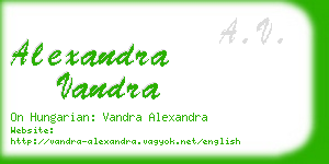 alexandra vandra business card